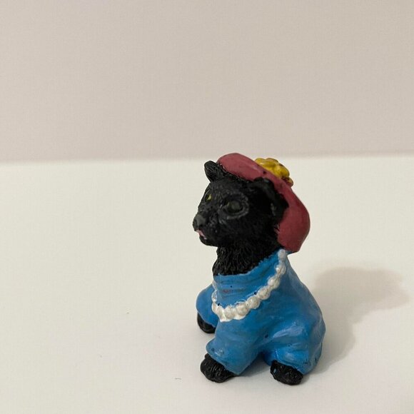 Vintage 1998 Topps Cat Plastic Figure Toy Pearls Sun Hat Kitty 1.5 Inch Tall - Picture 12 of 15
